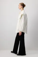 ÇİÇEK DANTELLİ GABARDİN CEKET