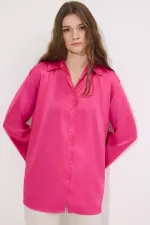 CHEMISE EN SATIN À MANCHES LARGES