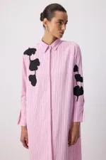 NAKIŞ DETAYLI GÖMLEK ELBİSE