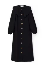 WIDE COLLAR BUTTONED POPLIN DRESS WIDE COLLAR BUTTONED POPLIN DRESS