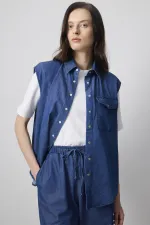 DENİM EFEKTLİ YELEK