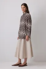 CHEMISE SURDIMENSIONNÉE À MOTIFS 100% COTON