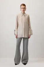 GLITTER STRIPED VISCOSE SHIRT GLITTER STRIPED VISCOSE SHIRT