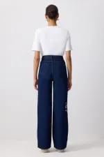 NAKIŞLI DENİM PANTOLON