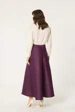 JUPE EN SATIN À VOLANTS