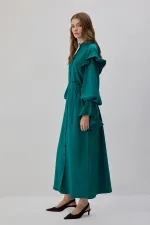 RUFFLED CUPRA DRESS