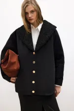 FURRY COLLAR TABARDINE JACKET FURRY COLLAR TABARDINE JACKET
