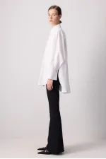 OVERSIZE POPLIN TUNIC WITH GOLD BUTTONS OVERSIZE POPLIN TUNIC WITH GOLD BUTTONS