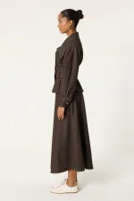 DENİM PİLELİ CEKET ETEK TAKIM