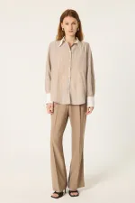 STRIPED WHITE COLLAR SHIRT STRIPED WHITE COLLAR SHIRT