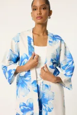 ÇİÇEK BASKILI KİMONO TAKIM