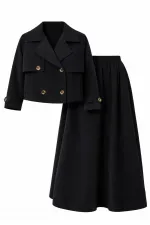 TRENCH COAT AND SKIRT SET
