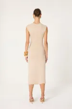 BAĞLAMALI KOLSUZ ELBİSE