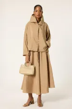 GATHERED WAIST CUPRA JACKET