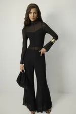 NERVÜRLÜ ŞİFON PANTOLON