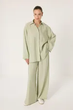 ENSEMBLE CHEMISE ET PANTALON EN MODAL ORNÉ DE PIERRES