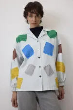 COLORFUL PATCHED GABARDINE JACKET