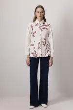 DESENLİ KETEN DOKULU YELEK