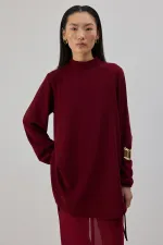STAND COLLAR CREPE TUNIC STAND COLLAR CREPE TUNIC
