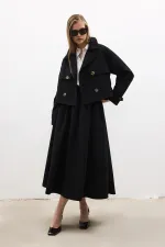 TRENCH COAT AND SKIRT SET