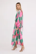 ROBE EN CHIFFON À VOLANTS