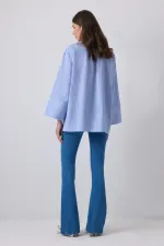 %100 PAMUKLU FİYONK DETAYLI ÇİZGİLİ GÖMLEK