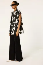 GILET EN GABARDINE À MOTIFS