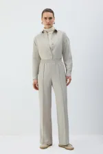 RIBBED PANTS WITH ELASTIC WAISTBAND RIBBED PANTS WITH ELASTIC WAISTBAND