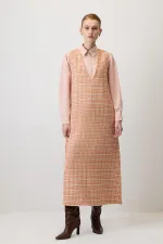 Tweed Plaid V-Neck Vest