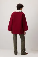 FUR-COLLARED SWEATSHIRT