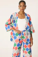 ENSEMBLE EN LIN IMPRIMÉ TEXTURÉ