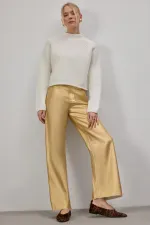 HIGH WAISTED METALLIC PANTS