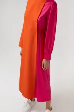 KONTRAST RENKLİ ELBİSE