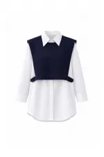 ÖRME SÜVETERLİ POPLİN GÖMLEK