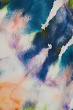 BATİK DESENLİ BELİ KUŞAKLI ELBİSE