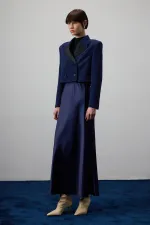 SHORT BLAZER JACKET WITH SATIN COLLAR