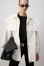 ÇİÇEK DANTELLİ GABARDİN CEKET