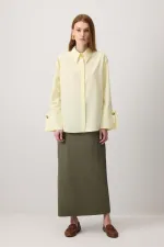 GENİŞ MANŞETLİ KISA POPLİN GÖMLEK