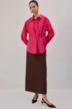 POPLIN SHIRT WITH METAL ACCESSORIES