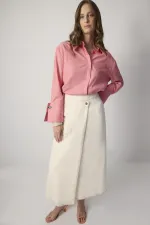 JUPE EN JEAN NATUREL PORTE-CŒUR