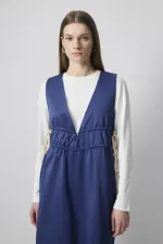 V-neck drawstring vest