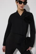 ÇİÇEK AKSESUARLI GÖMLEK BODY