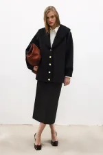 FURRY COLLAR TABARDINE JACKET FURRY COLLAR TABARDINE JACKET
