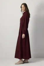 PLEATED SHIRT COLLAR DRESS