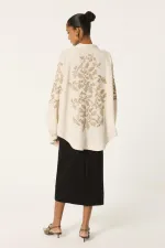 Embroidered oversize kimono