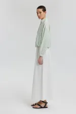 BUTTON DETAIL STAND COLLAR BLOUSE BUTTON DETAIL STAND COLLAR BLOUSE