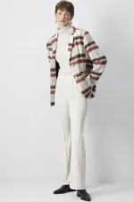 VESTE BLAZER À BOUTONS DORÉS À CARREAUX