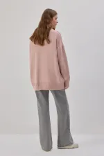 KNITTED TUNIC WITH FLOWER EMBROIDERY