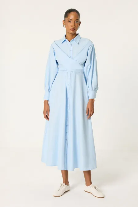 FRONT-TIE SHIRT DRESS