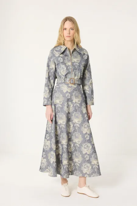 ENSEMBLE JUPE ET VESTE À MOTIFS FLORALS